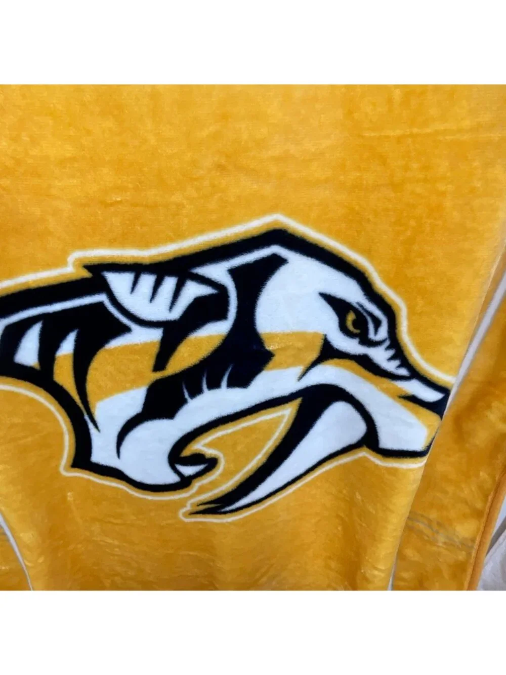 Nashville Predators NHL Logo Blanket By The Northwest Company - Yellow & Navy -